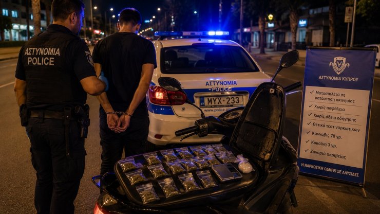 В Ларнаке задержали 21-летнего курьера с 78 граммами каннабиса и 3 граммами кокаина