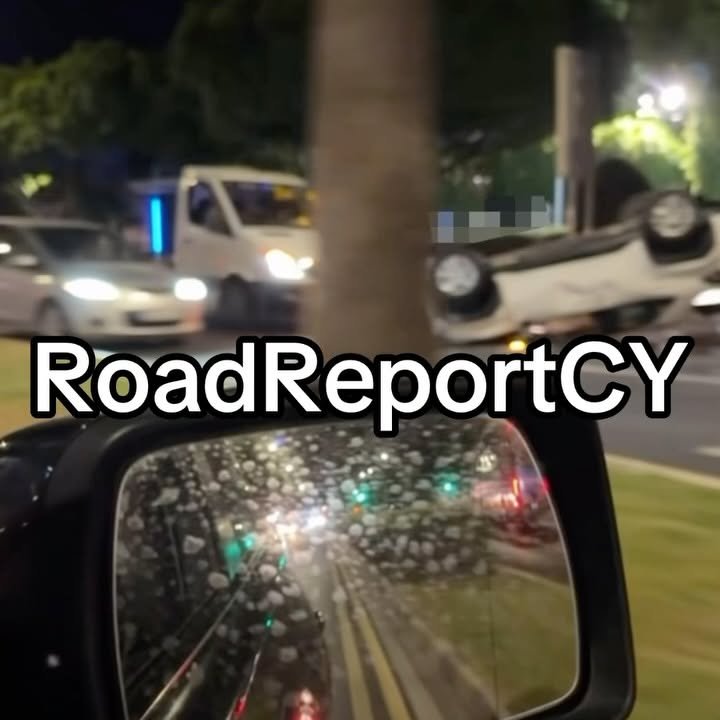 Столкновение двух автомобилей на набережной Лимасола привело к перевороту машины на крышу